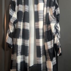 Women's Navy And White Cardigan Jacket XL