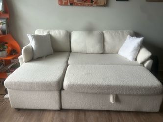 Cozy white aesthetic couch
