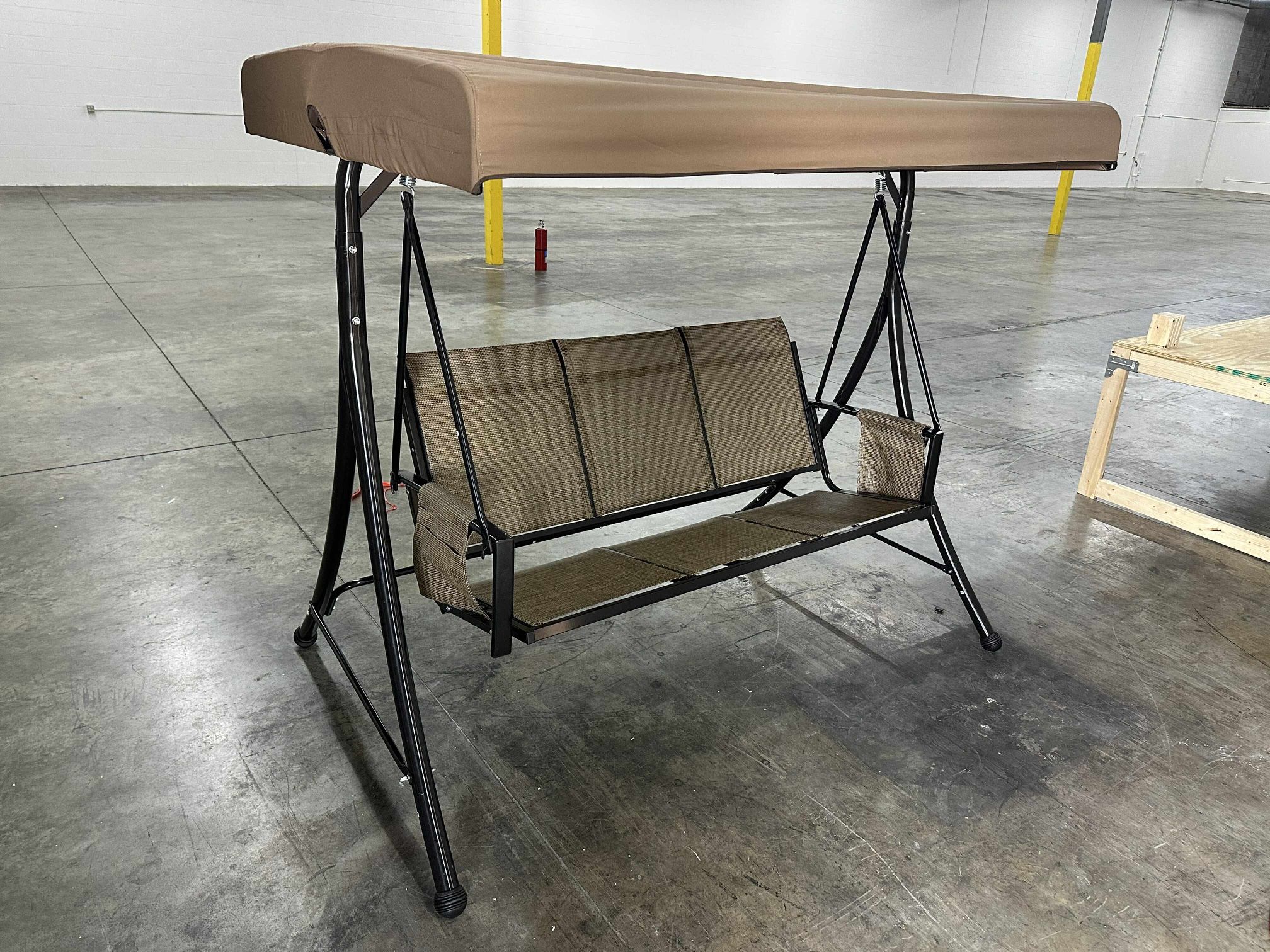 3-Person Deluxe Outdoor Patio Porch Swing with Weather Resistant Steel Frame