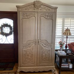 Armoire Solid Wood Hand Crafted H 90”W48”D27”