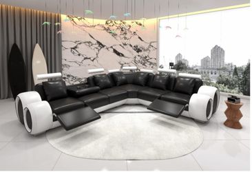 Washington Leather Sectional With Recliners 