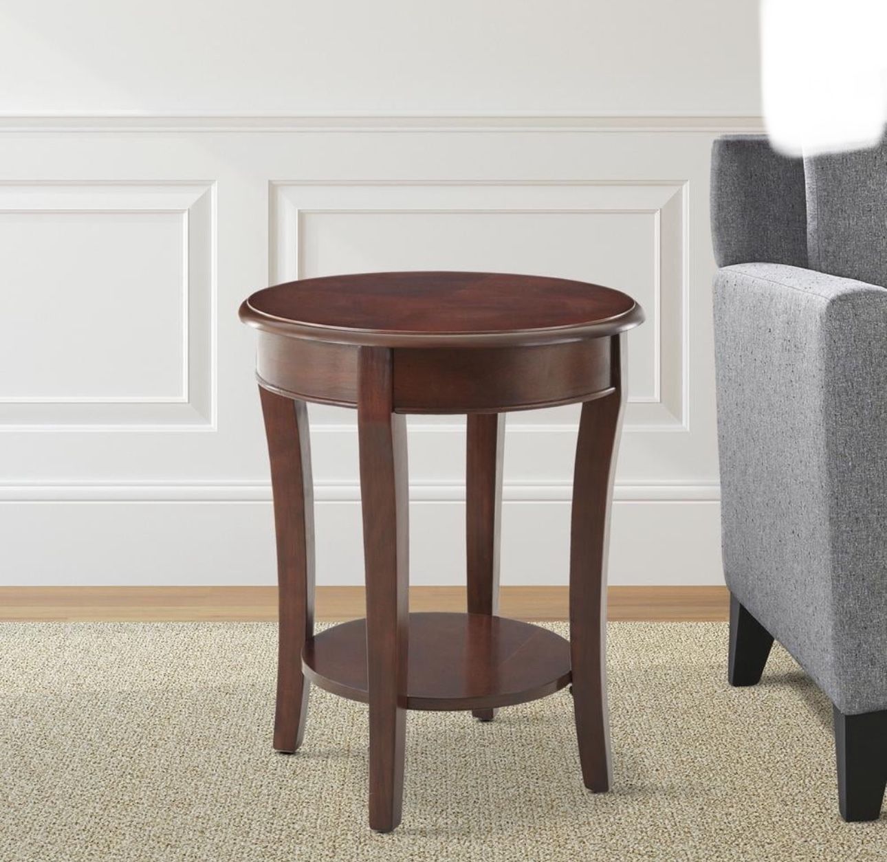 Wooden End Table in Cherry Brown Finish, New in the box