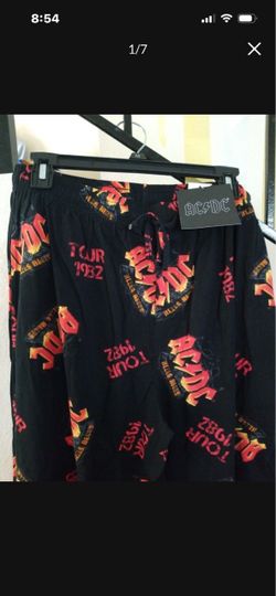 AC DC ROCK 1982 TOUR HELLS BELLS PAJAMA LOUNGE PANTS