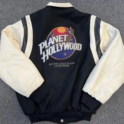 Vintage Planet Hollywood California Varsity Bomber Jacket Size Small
