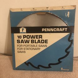 Vintage JC Penney Penncraft 10” Cross Cut Power Saw Blade 1/2” & 5/8” Arbor NIP