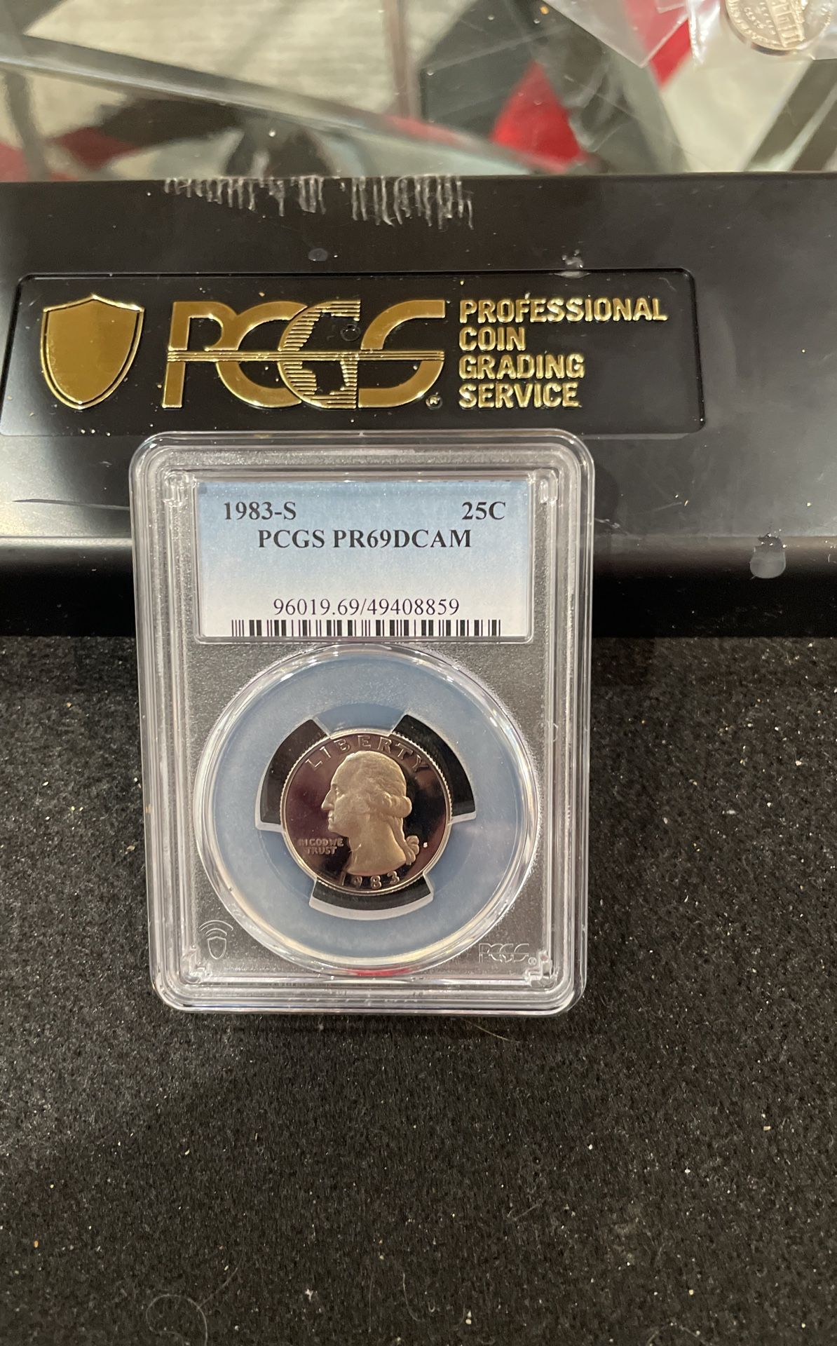 1983 S Gem Proof Washington Quarter Graded At PR69 With A Deep Cameo B-10