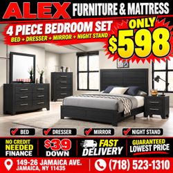 4-Piece Black Bedroom Set