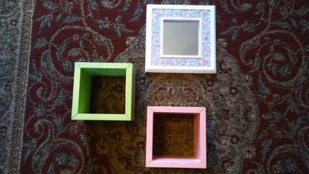 Mosaic Mirror and Shadow Box Shelves
