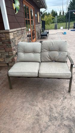 Metal Outdoor Bench with Cushions (pending)