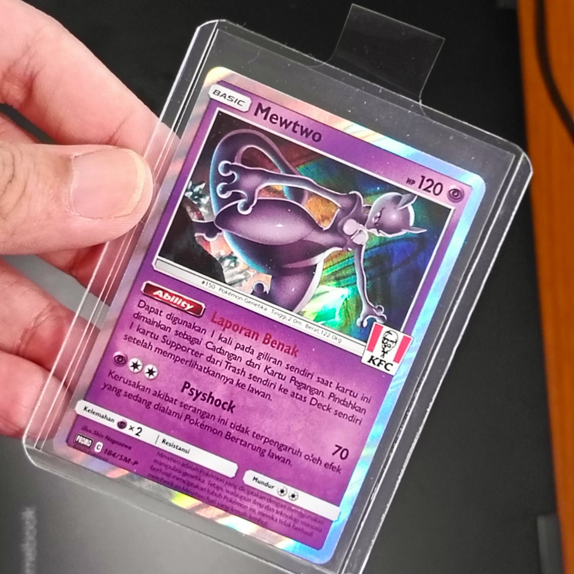 Pokemon Indonesia KFC Kids Meal Promo Mewtwo 184/SM-P Holo Foil