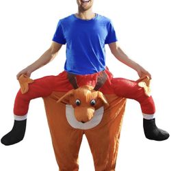 Ride On Me Piggy Back Shoulder Adult Christmas Costume Fancy Dress (Orange)