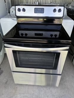 Electric range stainless steel glass top