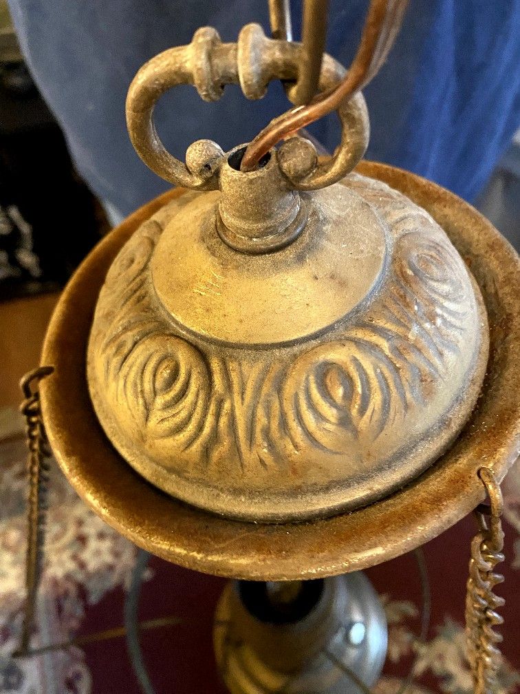 Vintage Hurricane Chandelier Lamp Handmade