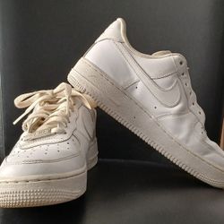 Nike Air Force 1. Women White On White Sneakers. Size 7.5. One Shoe Lace.