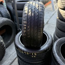 18” tires 235/45/18 semi new with free installation $260