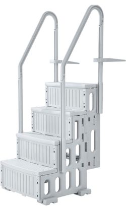 VEVOR Swimming Pool Ladder, 4-Step Double Handrails Stairs with Non-Slip Heavy Duty Steps, Reliable 400 lbs Max Load Capacity, for 48-54 in Inground &