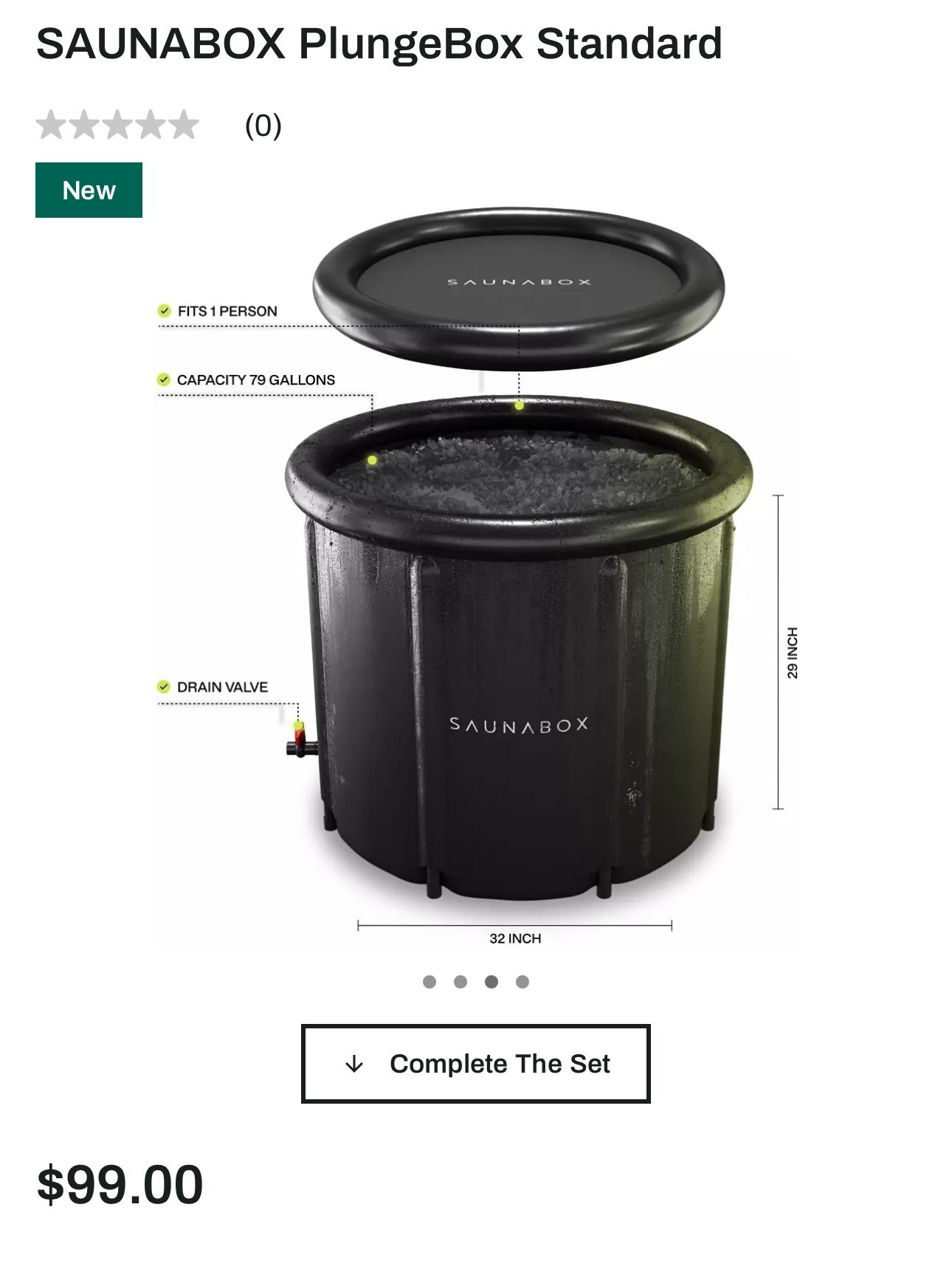 SAUNABOX Plungebox Ice Bath Tub