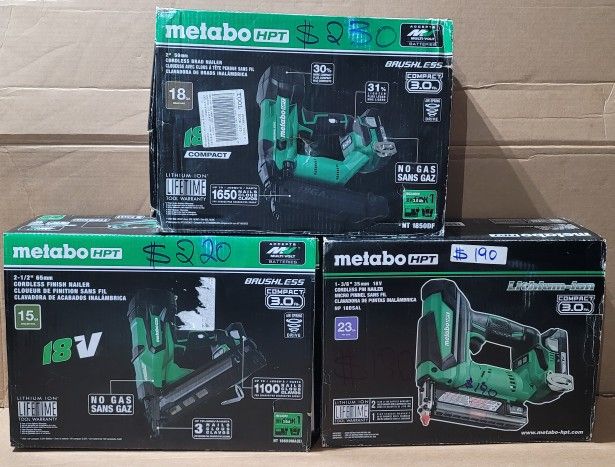 Metabo Cordless Brad Nailer, Finish Nailer & Pin Nailer ‼️See Pictures For Prices ‼️