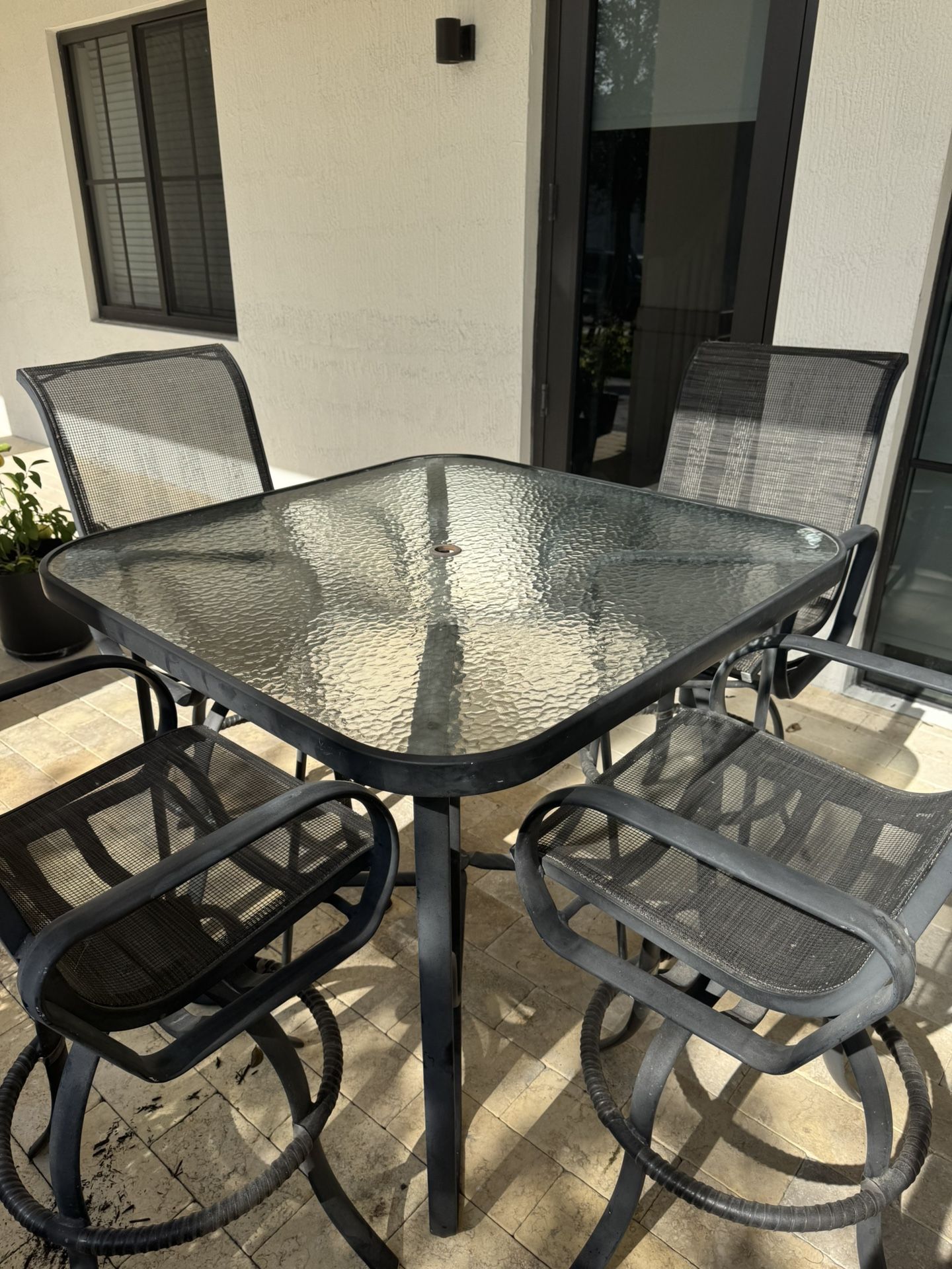 High Top 42 Inch Square Table Plus 4 Chairs