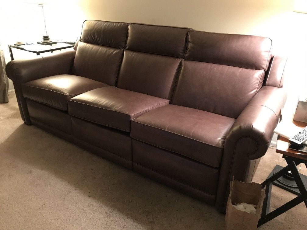 Ethan Allen Leather Couch with Dual Incliners