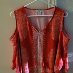 Christopher and Banks Red and White Tank Size XL 