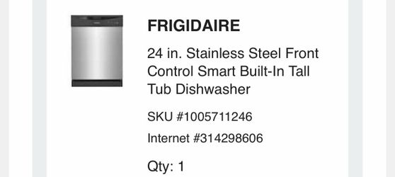 Frigidaire dishwasher