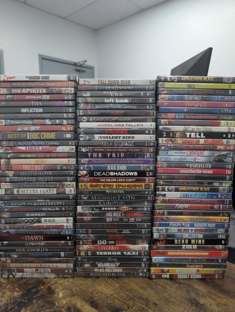100 New Sealed DVD Movies - Horror, Mystery, Thriller ($25 For Everything)