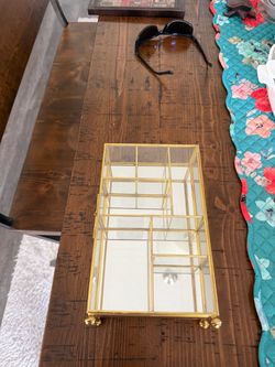 Gold Metal and Glass Display Box