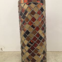 Bronze & Gold Stained Glass Vase