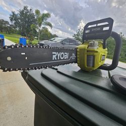 Ryobi Cordless Chainsaw 14" 40v Used In Good Condition Tool Only.