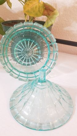 New vintage glass candy dish with lid