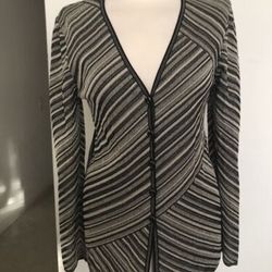 Eacada Knit Cardigan Jacket Metalic Sz 40