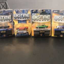 Jada Big Time Muscle Diecast Collectible Metal Cars. New Unopened.