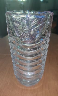 Anna Hutte Crystal Lead Glass Vase 5.5" Tall German Made