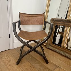 Restoration Hardware Leather “1970s French Directors Chair” RH Side Accent