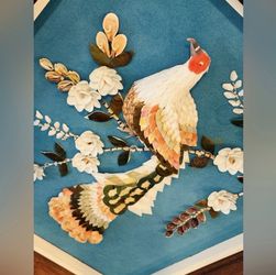 Seashells Mother Of Pearl Shell Fine Asian Original Vintage Art Oriental Peacock