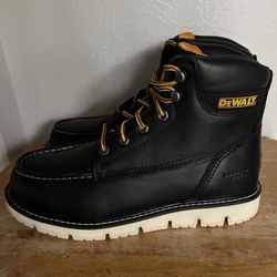 DeWALT Flex Moc PT DXWP10034 6" Work Boots Men's US Sz 10M Black Leather Lace-Up