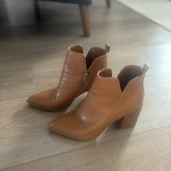 Nine West Brown Leather Heel Boots 7