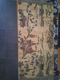Vintage Kyoto Nishijin Silk Brocade Tapestry / Table Runner