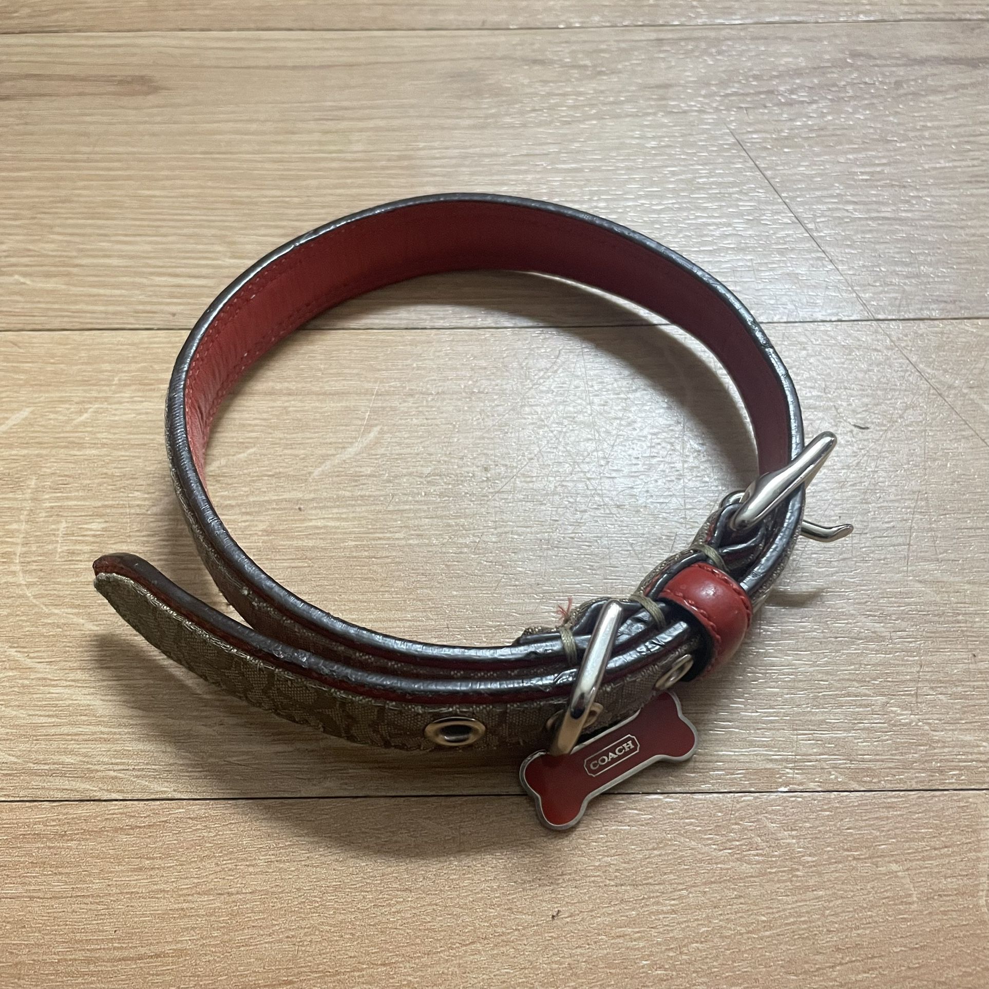 Coach Signature Leather Dog Collar Size Small Open Box - Main Image