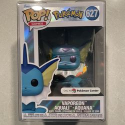 Pearlescent Vaporeon Funko Pop *MINT* Pokemon Center Exclusive Pokémon 627 with Protector Games Eeveelution
