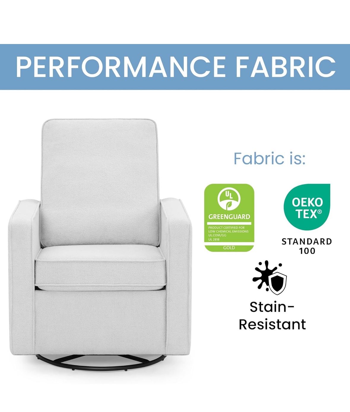 Delta Children Luna Nursery Swivel Glider