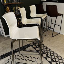 3 White Bar Stools