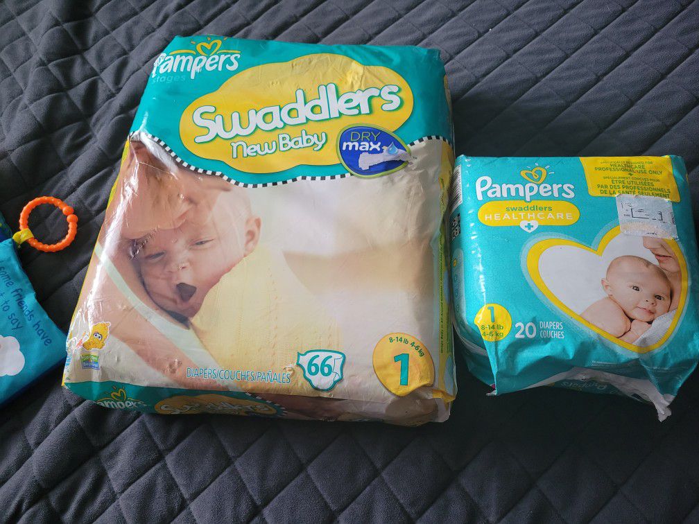 Pampers Size 1 66 Ct and 20 Ct
