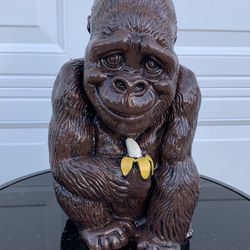 Monkey Holding Banana Statue