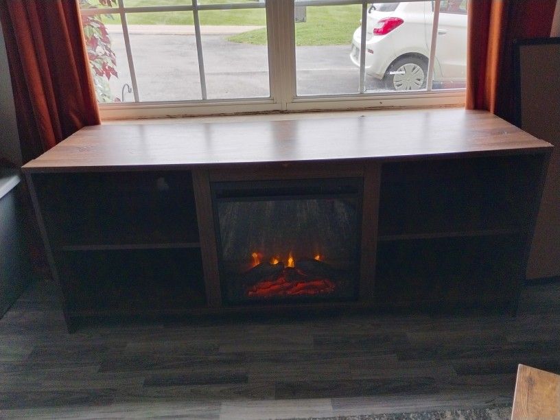 Tv Stand With Electric Fireplace /Heater