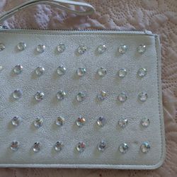 Large White Rhinestone Wristlet $5