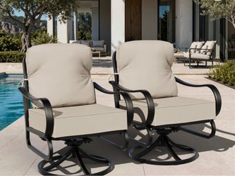 Outdoor Swivel Patio Chairs Set of 2