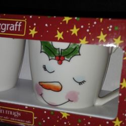 Pfaltzgraff Mr. And Mrs. Snowman Holiday Coffee Mugs in excellent condition.