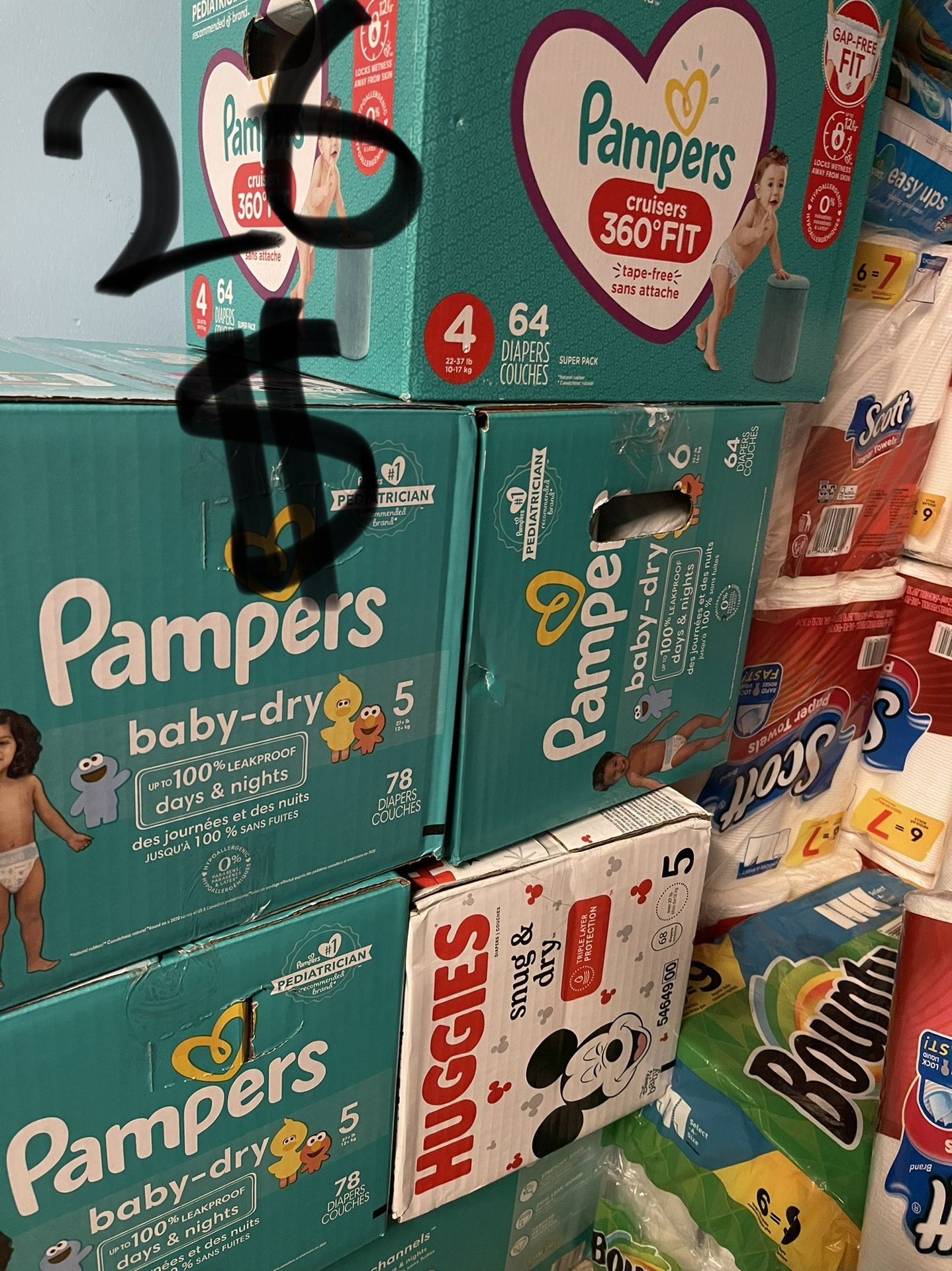 Pamper diapers